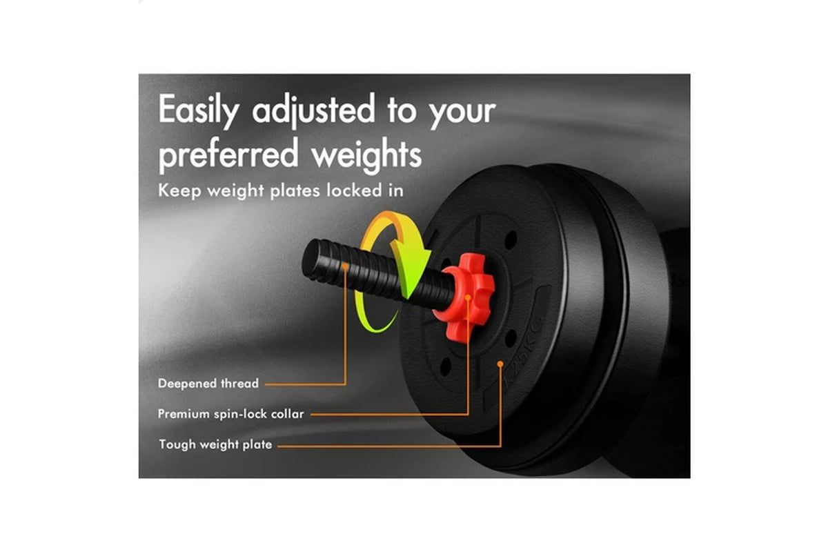 40Kg 6In1 Adjustable Dumbbell & Barbell & Kettlebell Set