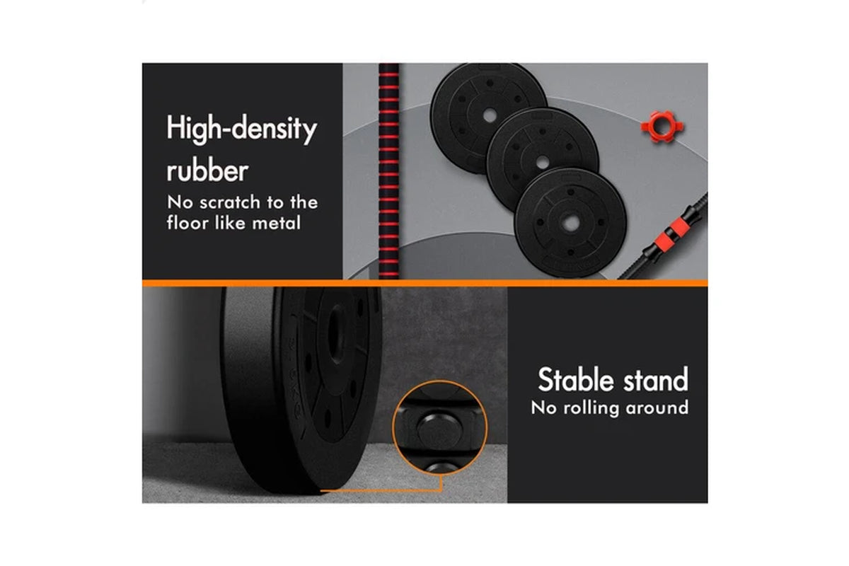 40Kg 6In1 Adjustable Dumbbell & Barbell & Kettlebell Set