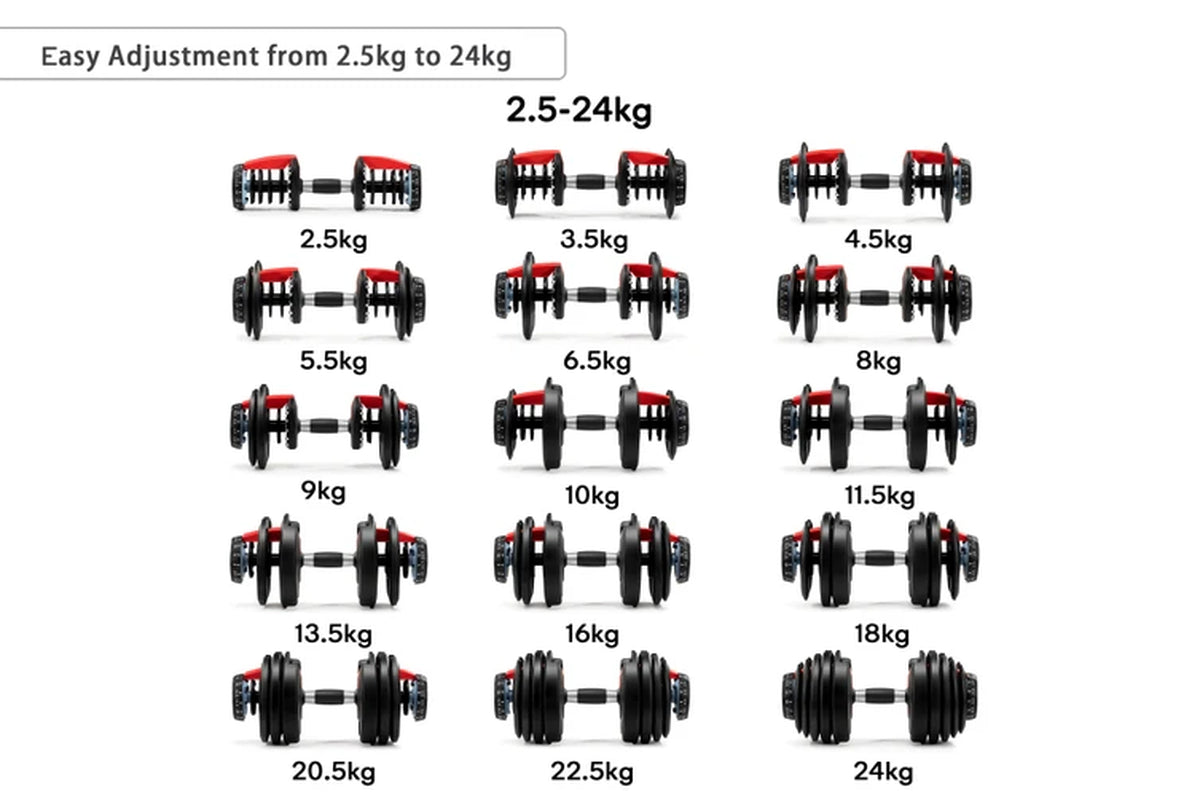 24Kg Smart Adjustable Weights Dumbbell