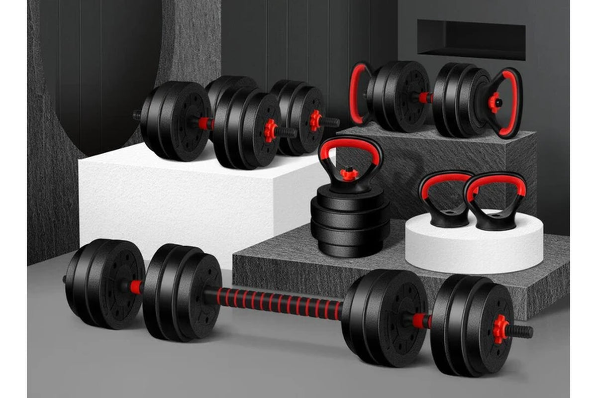 40Kg 6In1 Adjustable Dumbbell & Barbell & Kettlebell Set