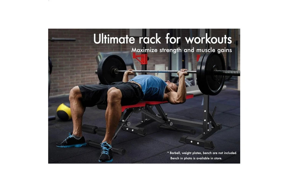 Adjustable Squat Rack Barbell Stand Weight Bench