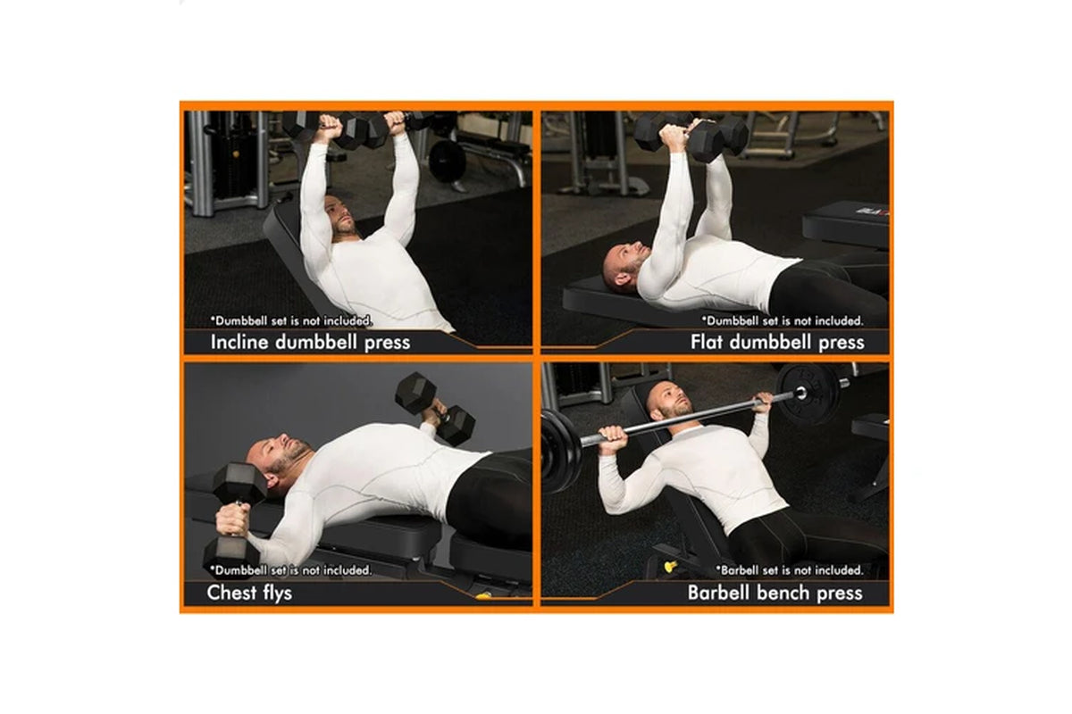 Weight Bench Commercial Flat Incline Press Fitness Home Gym