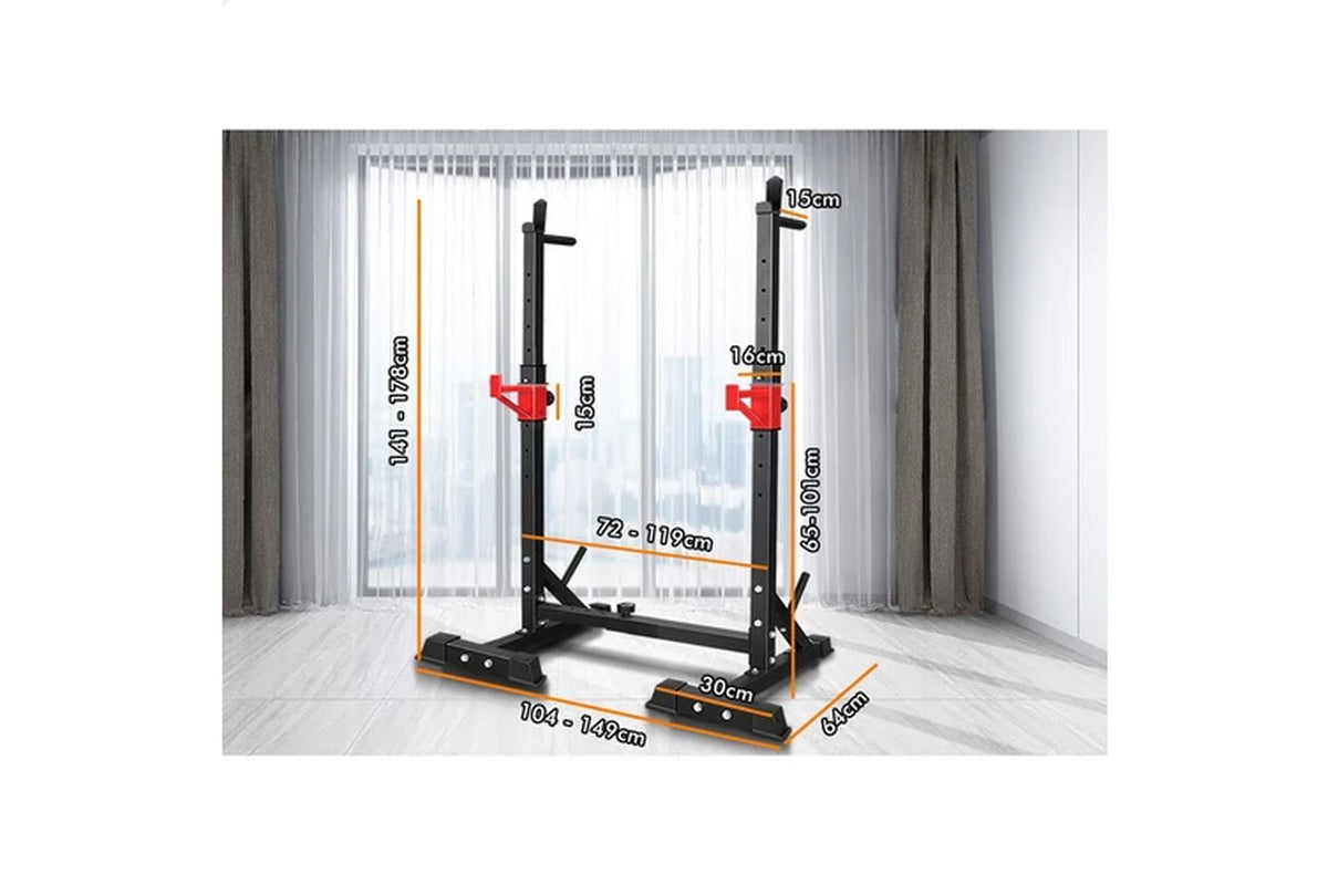 Adjustable Squat Rack Barbell Stand Weight Bench